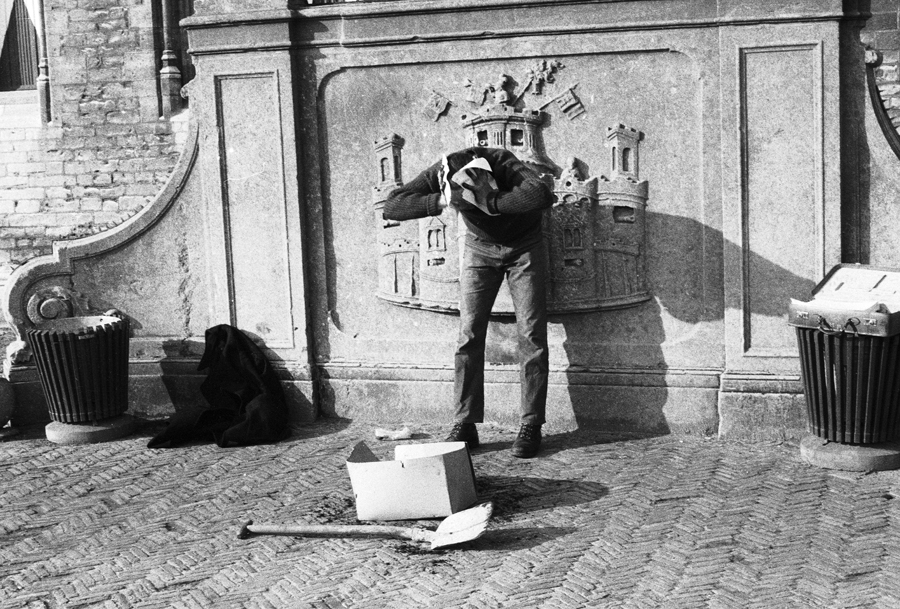 image Thom Puckey 30 photos. Solo performance. 'Speech on Behaviouralism', The Market Square, Middelburg. 7