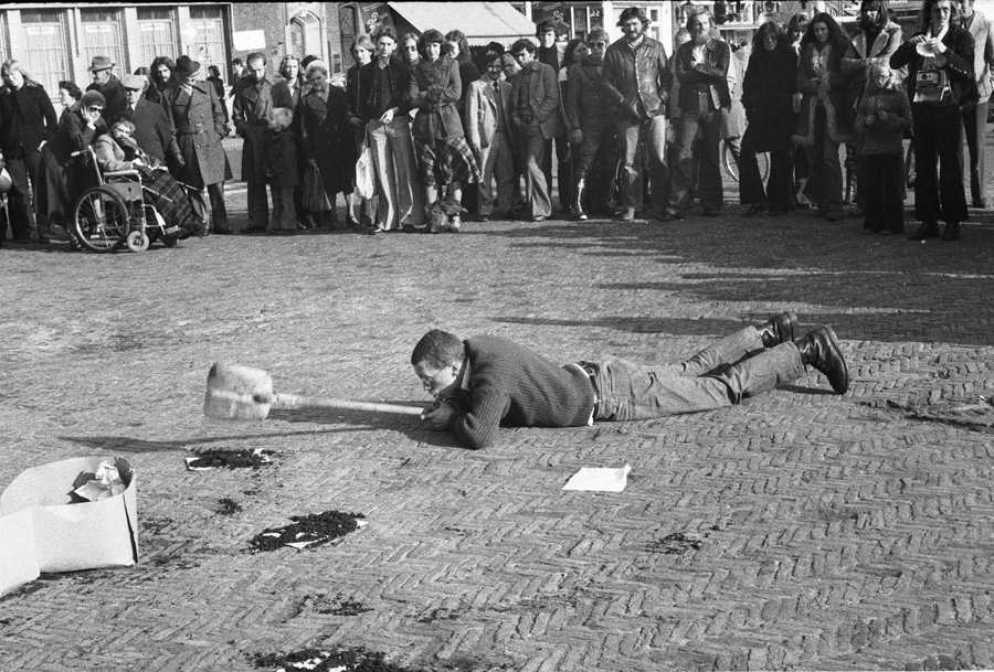 image Thom Puckey 30 photos. Solo performance. 'Speech on Behaviouralism', The Market Square, Middelburg. 15