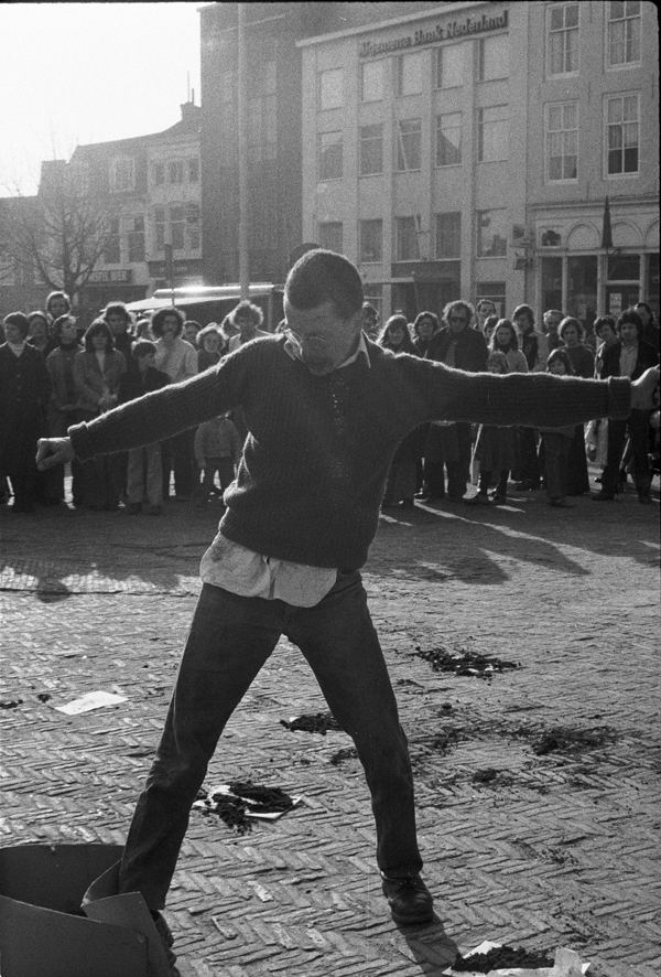 image Thom Puckey 30 photos. Solo performance. 'Speech on Behaviouralism', The Market Square, Middelburg. 17